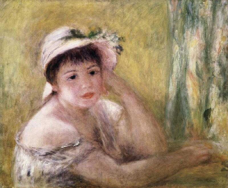 Pierre Renoir Woman with a Straw Hat Spain oil painting art